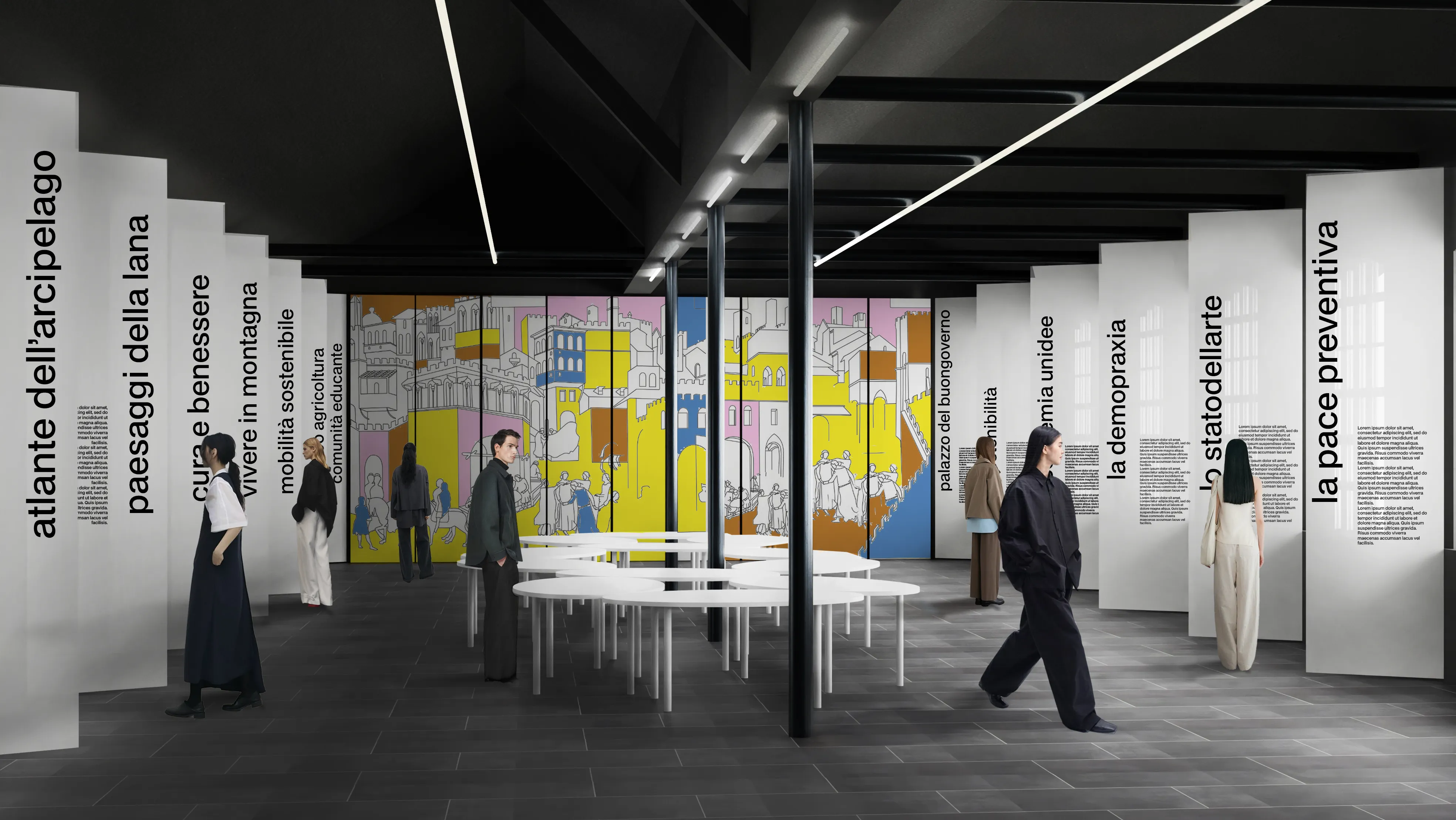 Rendering nuovo spazio Arcipelago Palazzo del Buongoverno